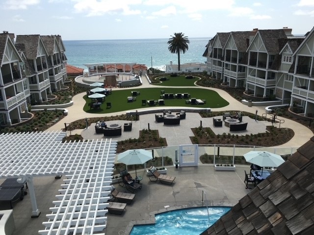 Courtyard Central Green Fire pits adult Jacuzzi pool ocean